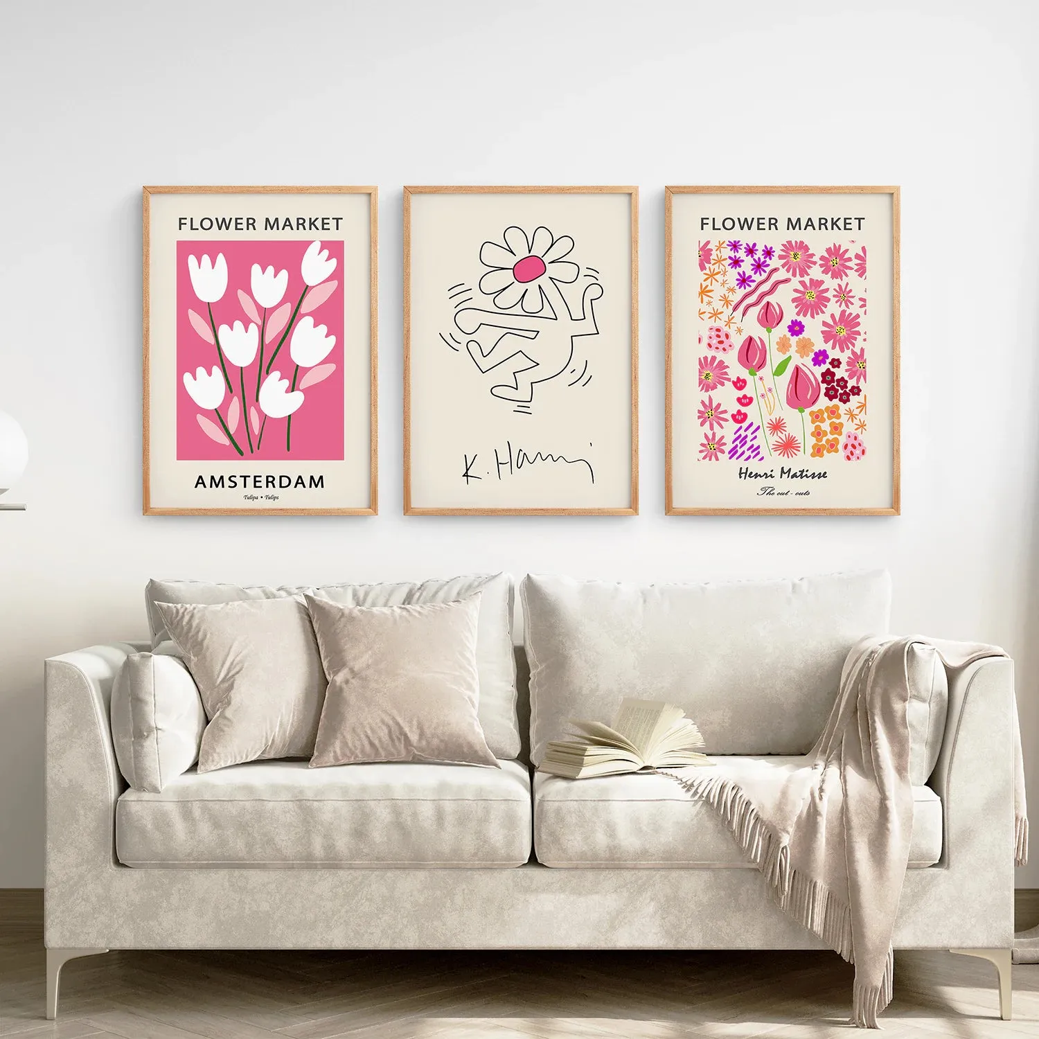 Keith Haring & Matisse Pink Set of 3 Prints