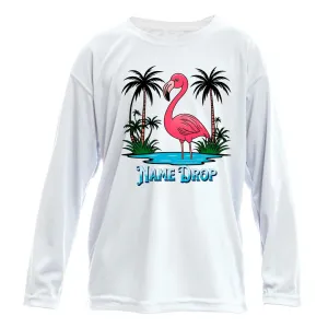 Kids Flamingo Sun Shirt UPF50 - Name-Drop Location Custom Sun Shirt