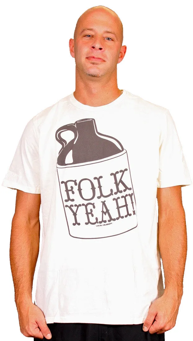 Local Celebrity Folk Yeah Tee in Cream