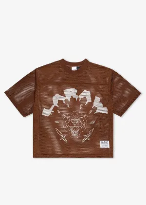 LOGO MESH JERSEY BROWN