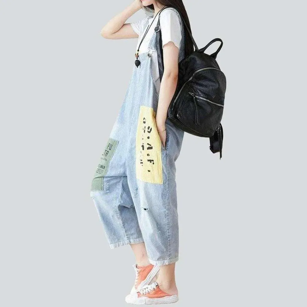 Loose denim dungaree for women