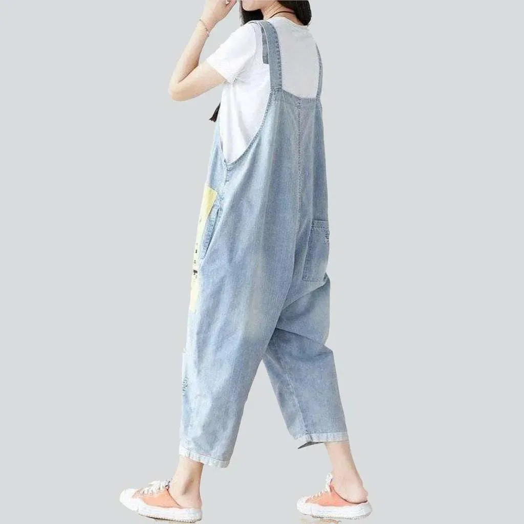 Loose denim dungaree for women