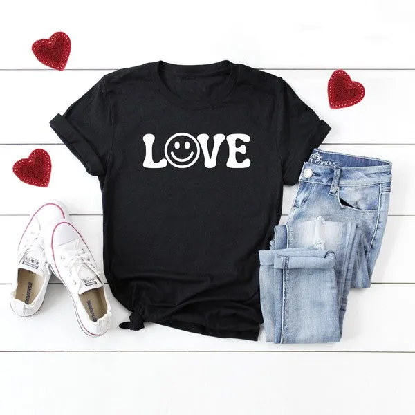 Love Smile Short Sleeve Graphic Tee