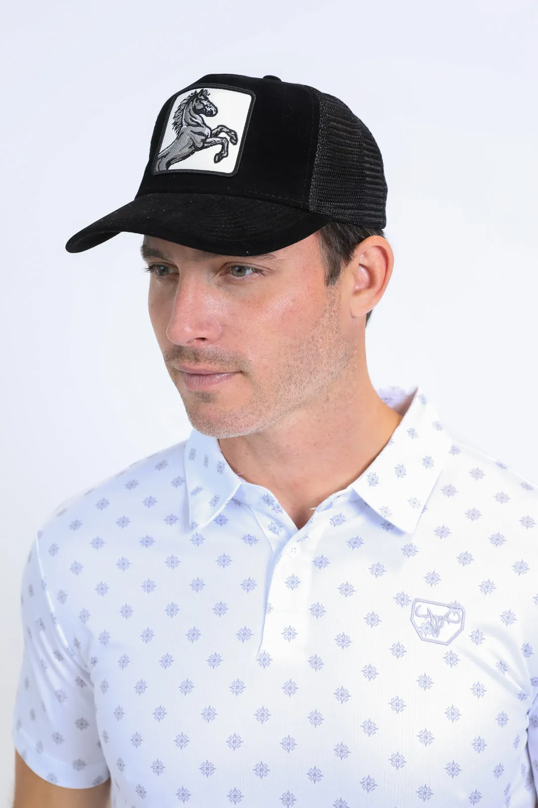 Mens Horse Logo Baseball Black Cap