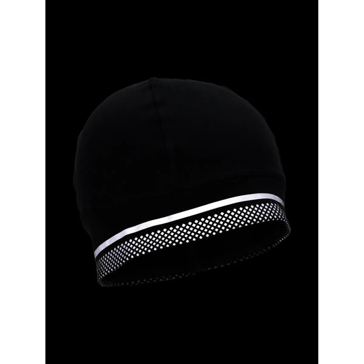 Nathan HyperNight Reflective Beanie - Black/Geo Print