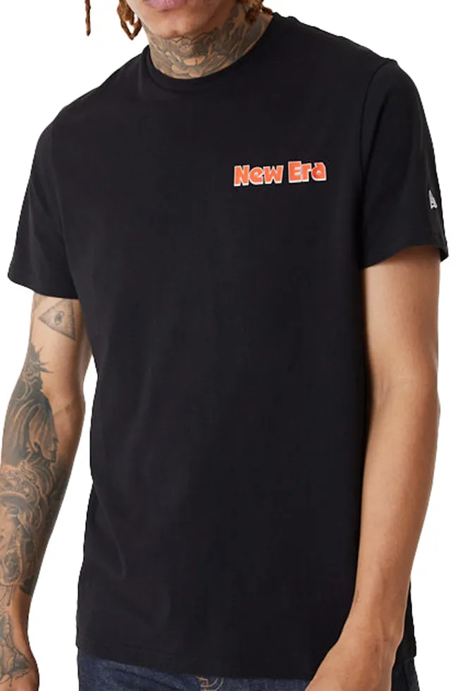 New Era Mens Food Graphic T Shirt Black Orange Glaze