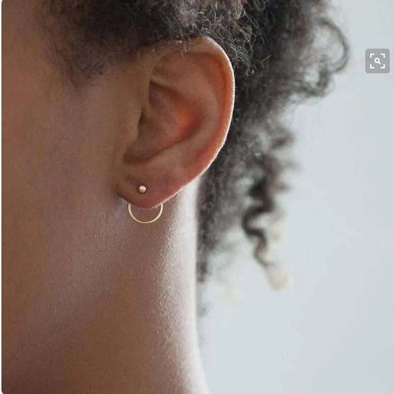 New ! Fashion jewelry  cute gold color Geometric round metal  stud  earrings best gift for women