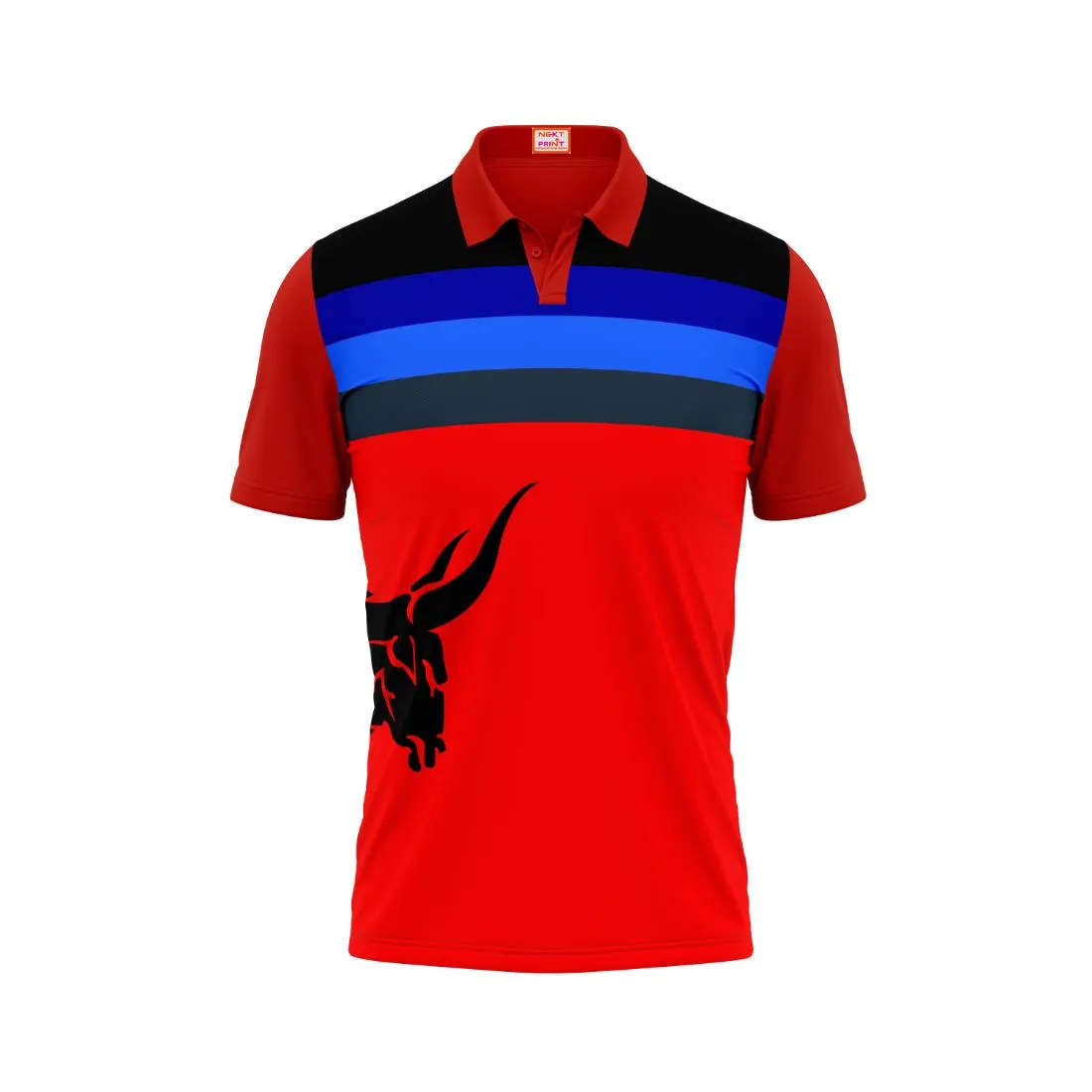 Next Print Customized Polo Neck Red Jersey NPTS58