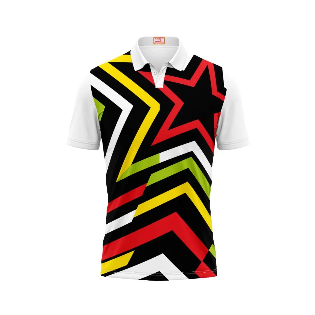 Next Print Customized Polo Neck White Jersey NPTS11