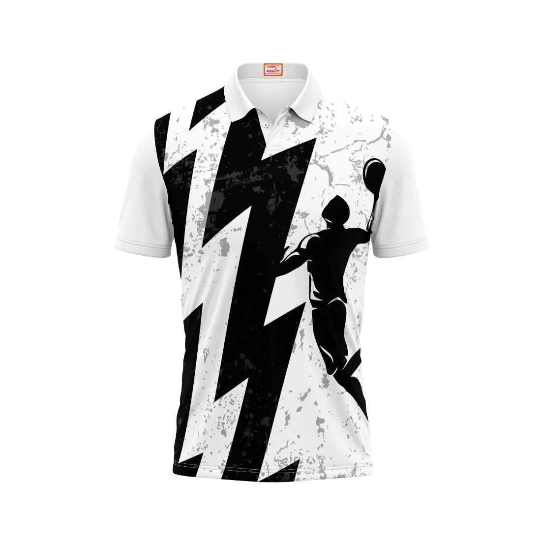 Next Print Customized Polo Neck White Jersey NPTS96