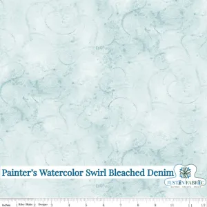 Painter’s Watercolor Swirl Bleached Denim Yardage by J Wecker Frisch | Riley Blake Designs