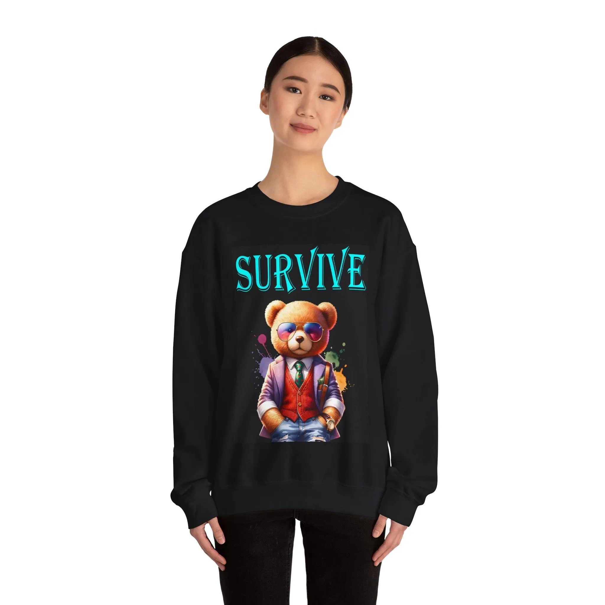 Princess Grace Survive Bear Unisex Crewneck Sweatshirt