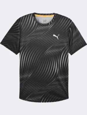 Puma Run Favorite Aop Men Running T-Shirt Black Printed