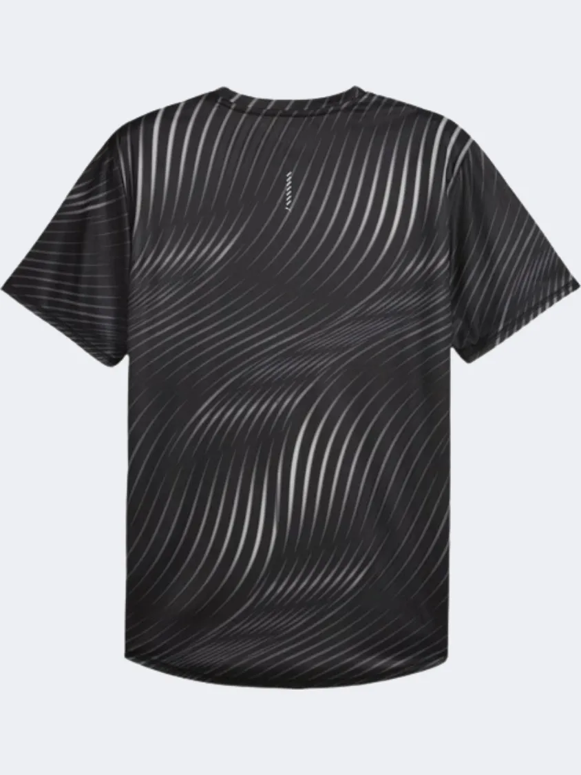 Puma Run Favorite Aop Men Running T-Shirt Black Printed