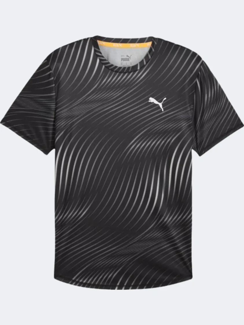 Puma Run Favorite Aop Men Running T-Shirt Black Printed