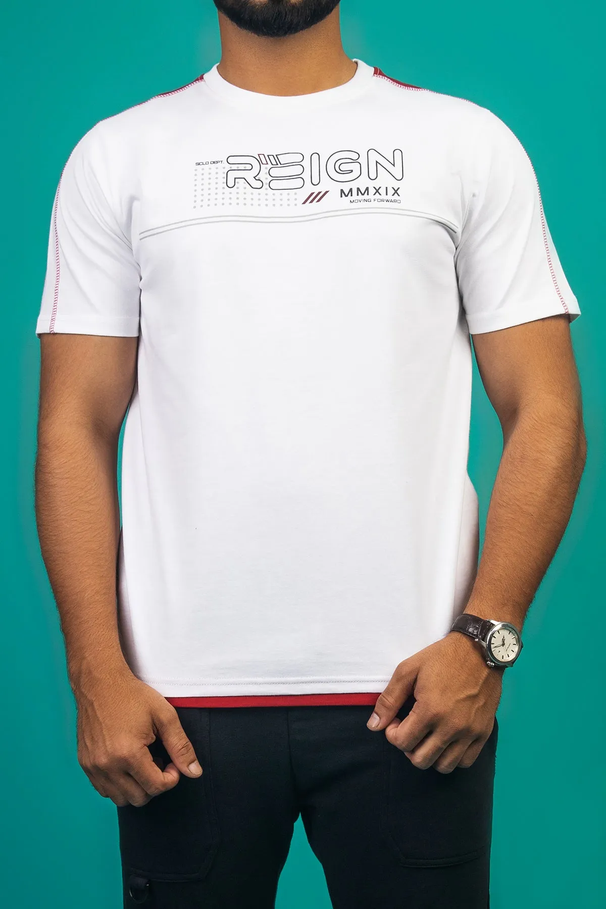 Reign White Graphic T-Shirt - A23 - MT0298R