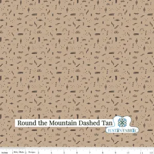 Round the Mountain Dashed Tan Yardage by Casey Cometti | Riley Blake Designs