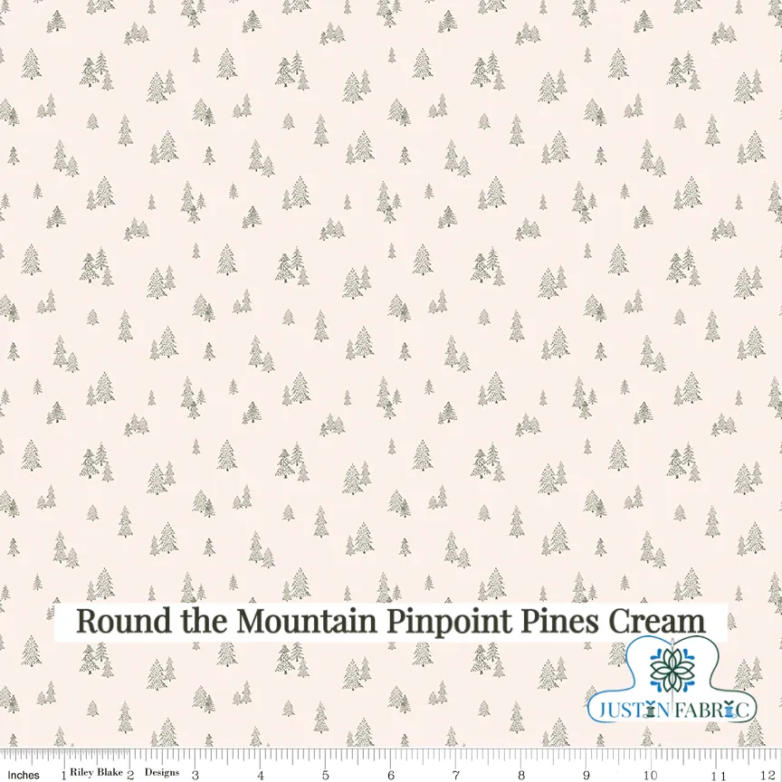 Round the Mountain Pinpoint Pines Cream Yardage by Casey Cometti |Riley Blake Designs