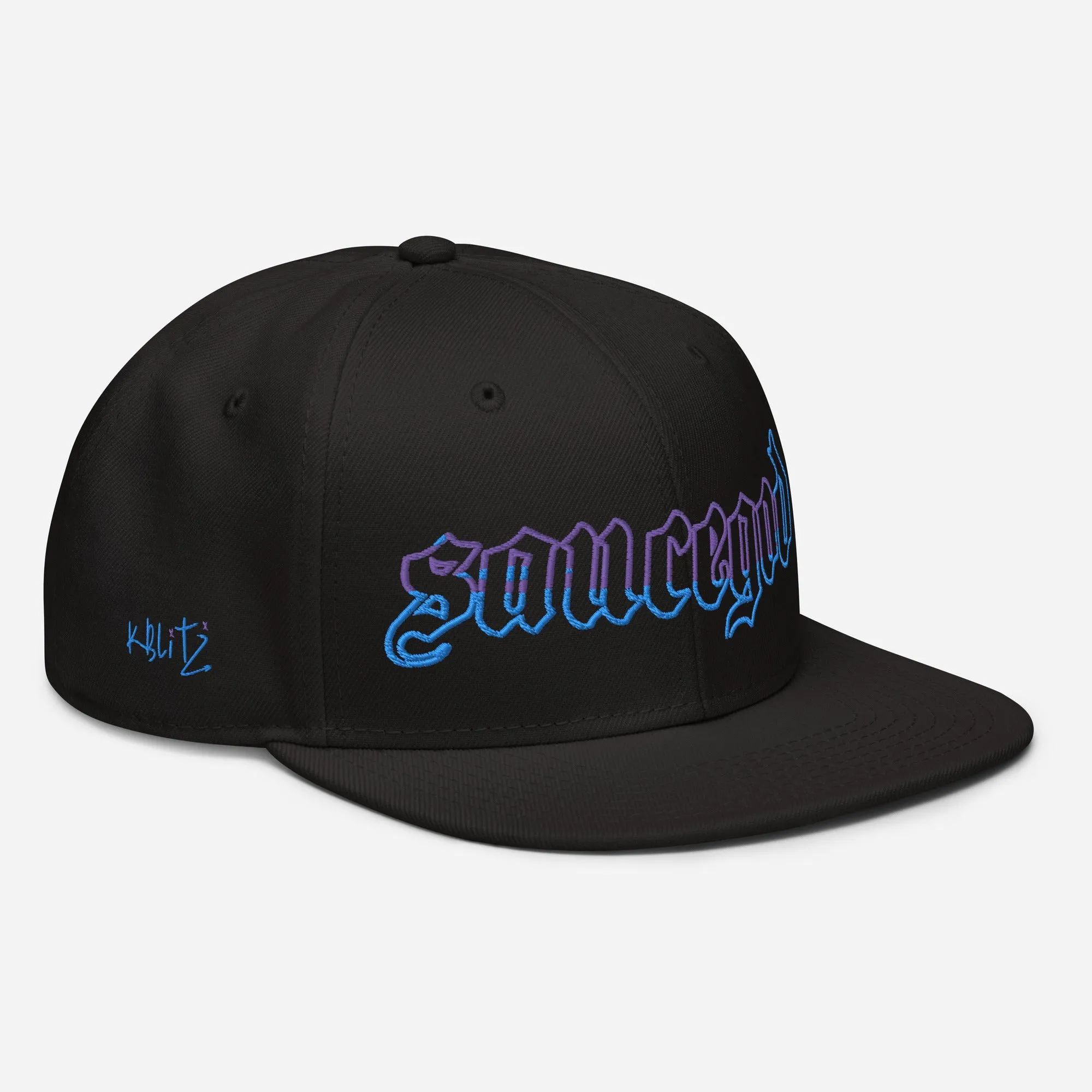 Sauce God 2fli Snap Back Hat Blue & Purple