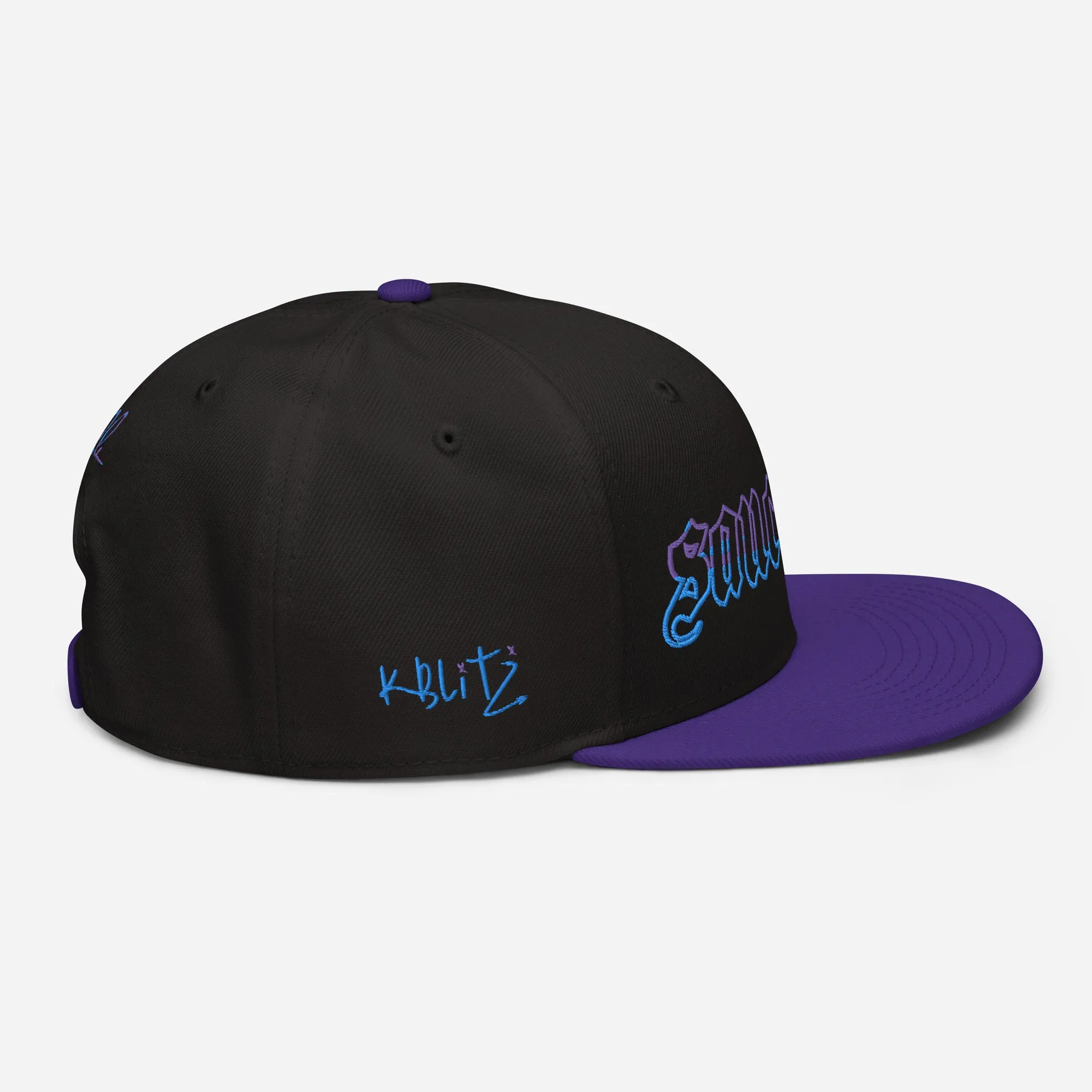 Sauce God 2fli Snap Back Hat Blue & Purple