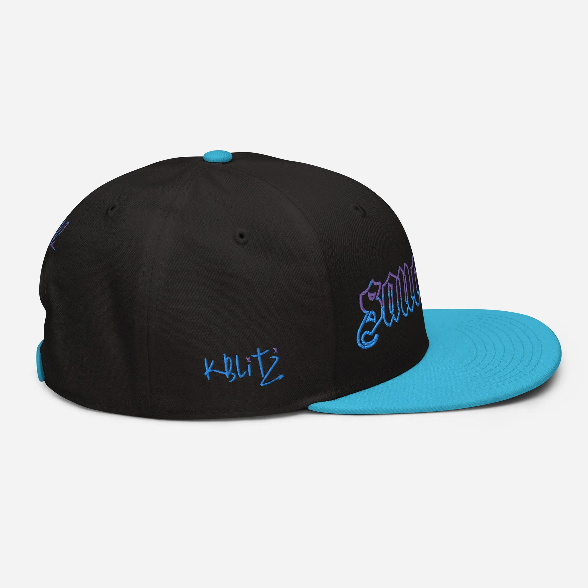 Sauce God 2fli Snap Back Hat Blue & Purple