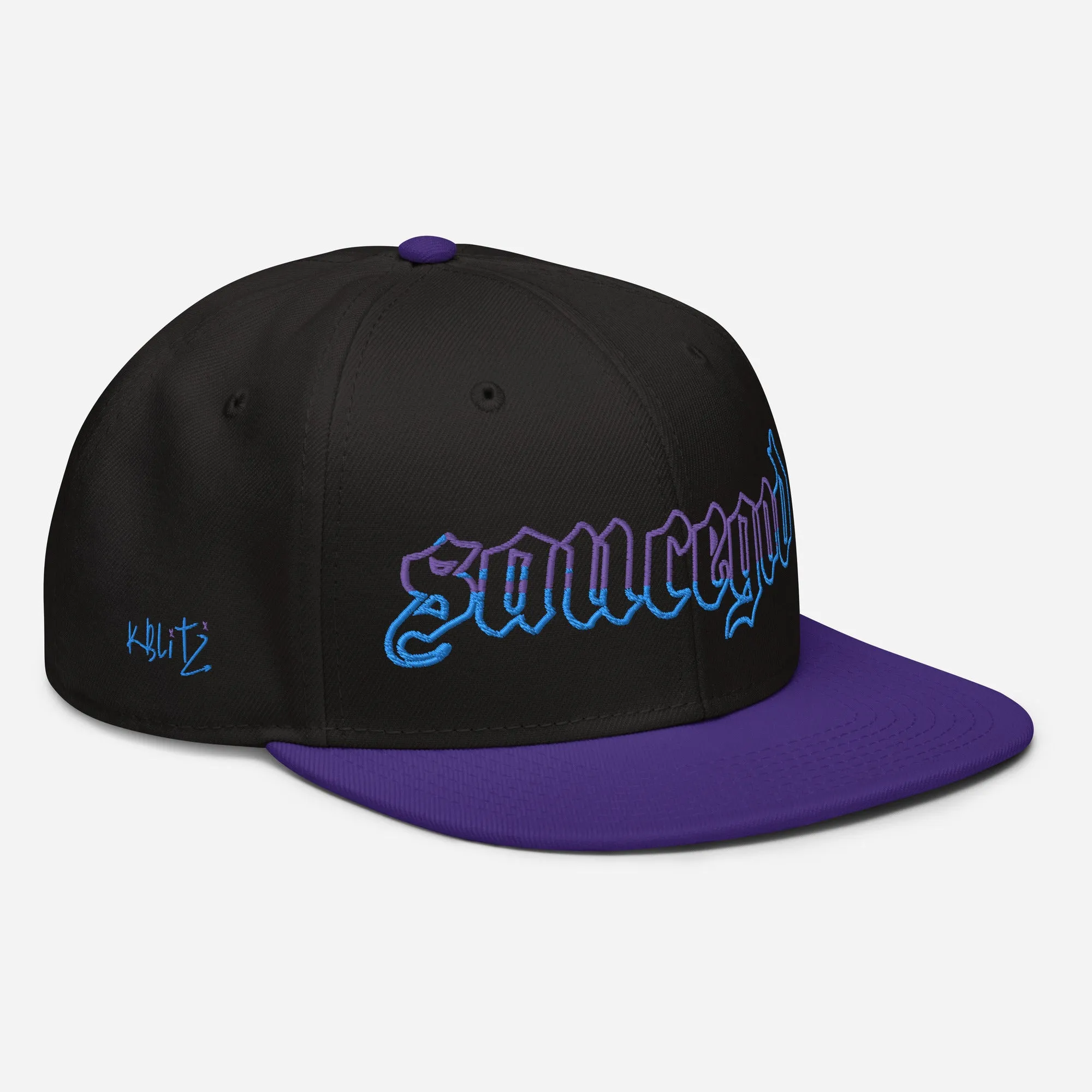 Sauce God 2fli Snap Back Hat Blue & Purple