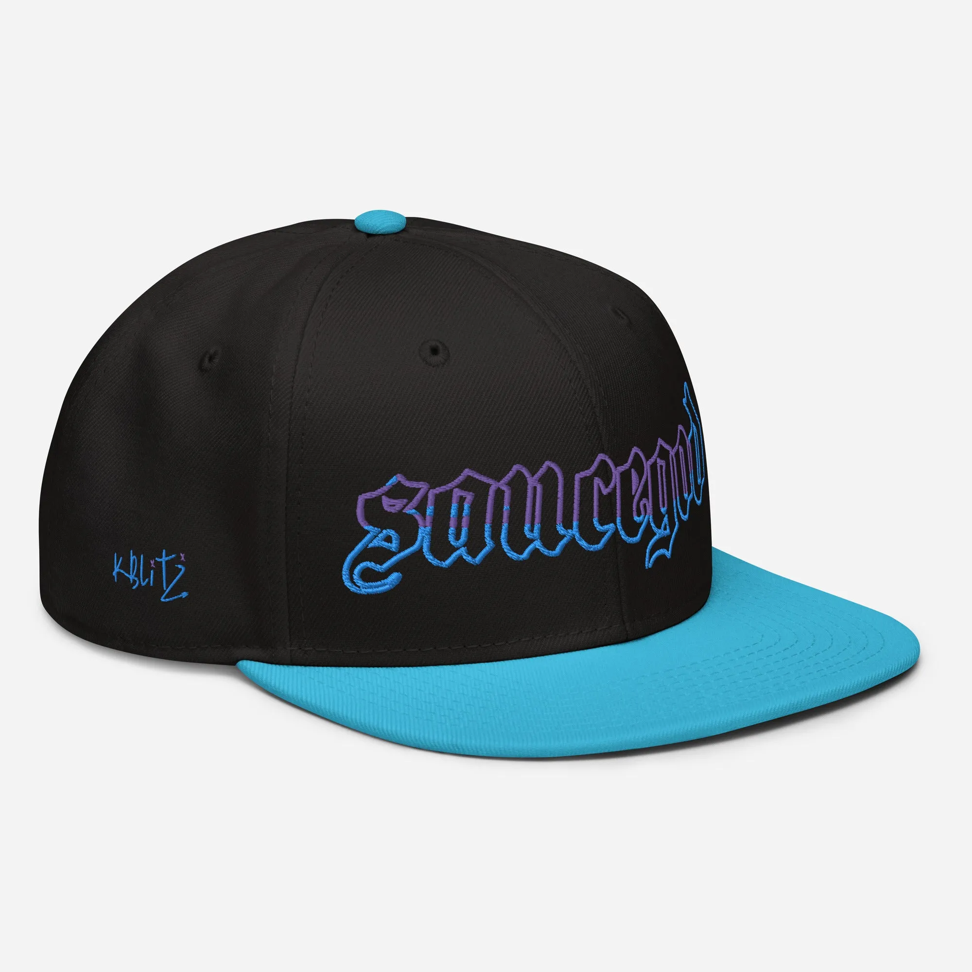 Sauce God 2fli Snap Back Hat Blue & Purple