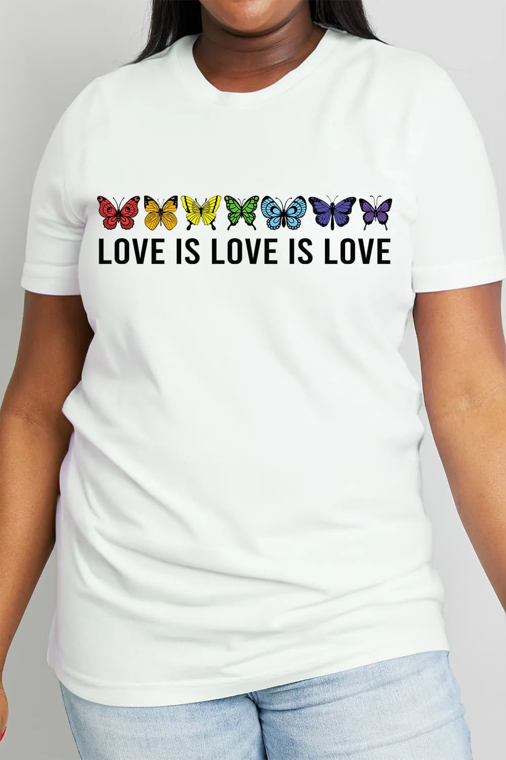 Simply Love Full Size LOVE IS LOVE IS LOVE Graphic Cotton Tee