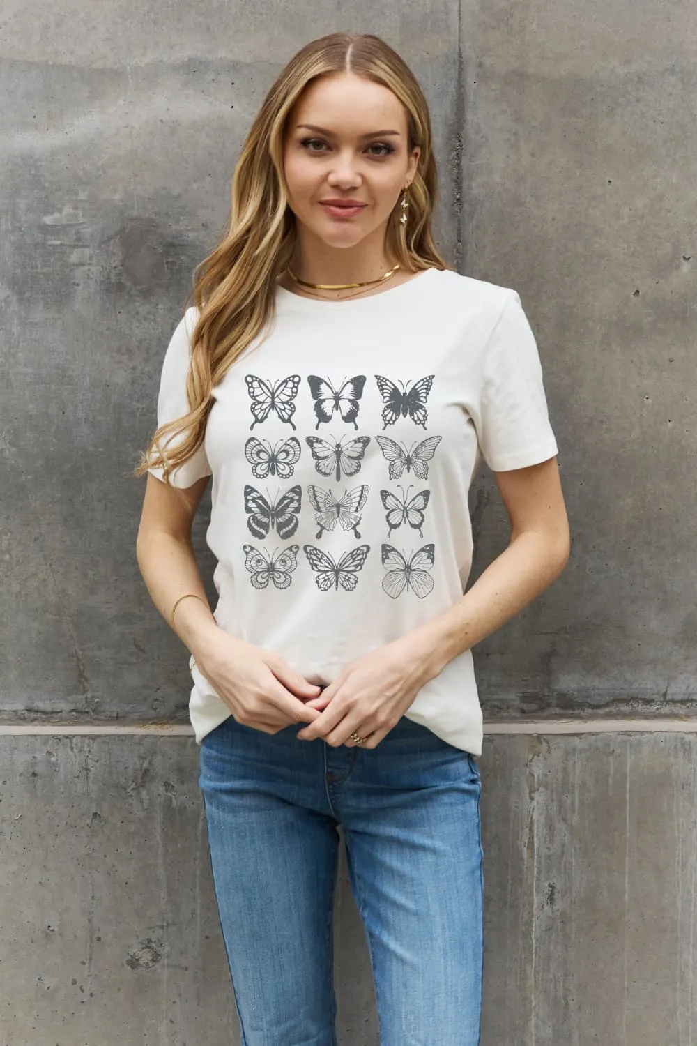 Simply Love Simply Love Butterfly Graphic Cotton T-Shirt