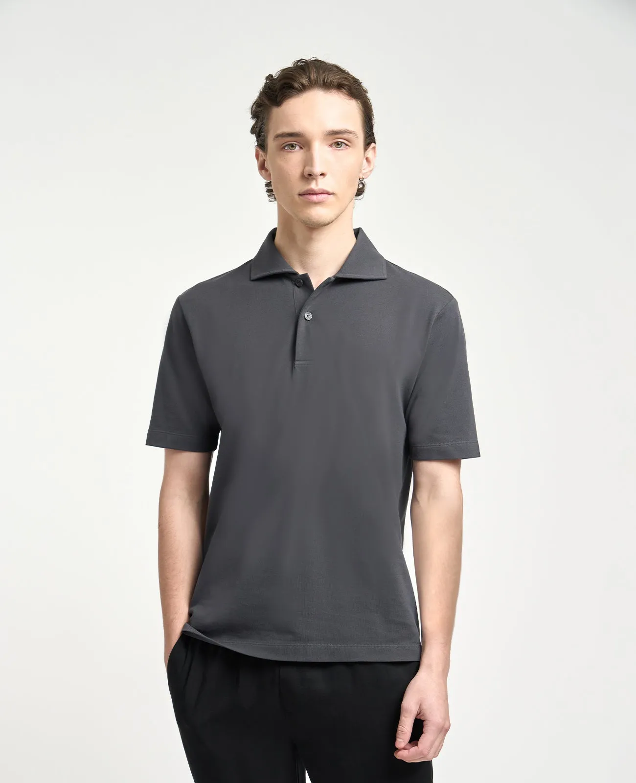 Supima Pique Spread Collar Polo