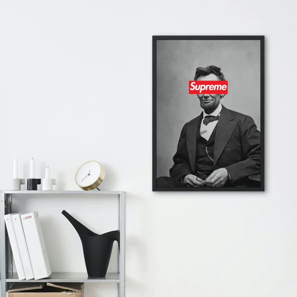 Supreme Abraham Lincoln Poster INSTANT DOWNLOAD Art Print, Hypebeast Decor, Streetwear Art, Modern Wall Art, Pop Art Prints, President Altered Art