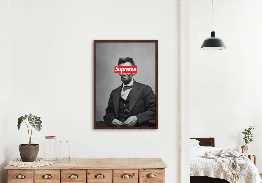 Supreme Abraham Lincoln Poster INSTANT DOWNLOAD Art Print, Hypebeast Decor, Streetwear Art, Modern Wall Art, Pop Art Prints, President Altered Art