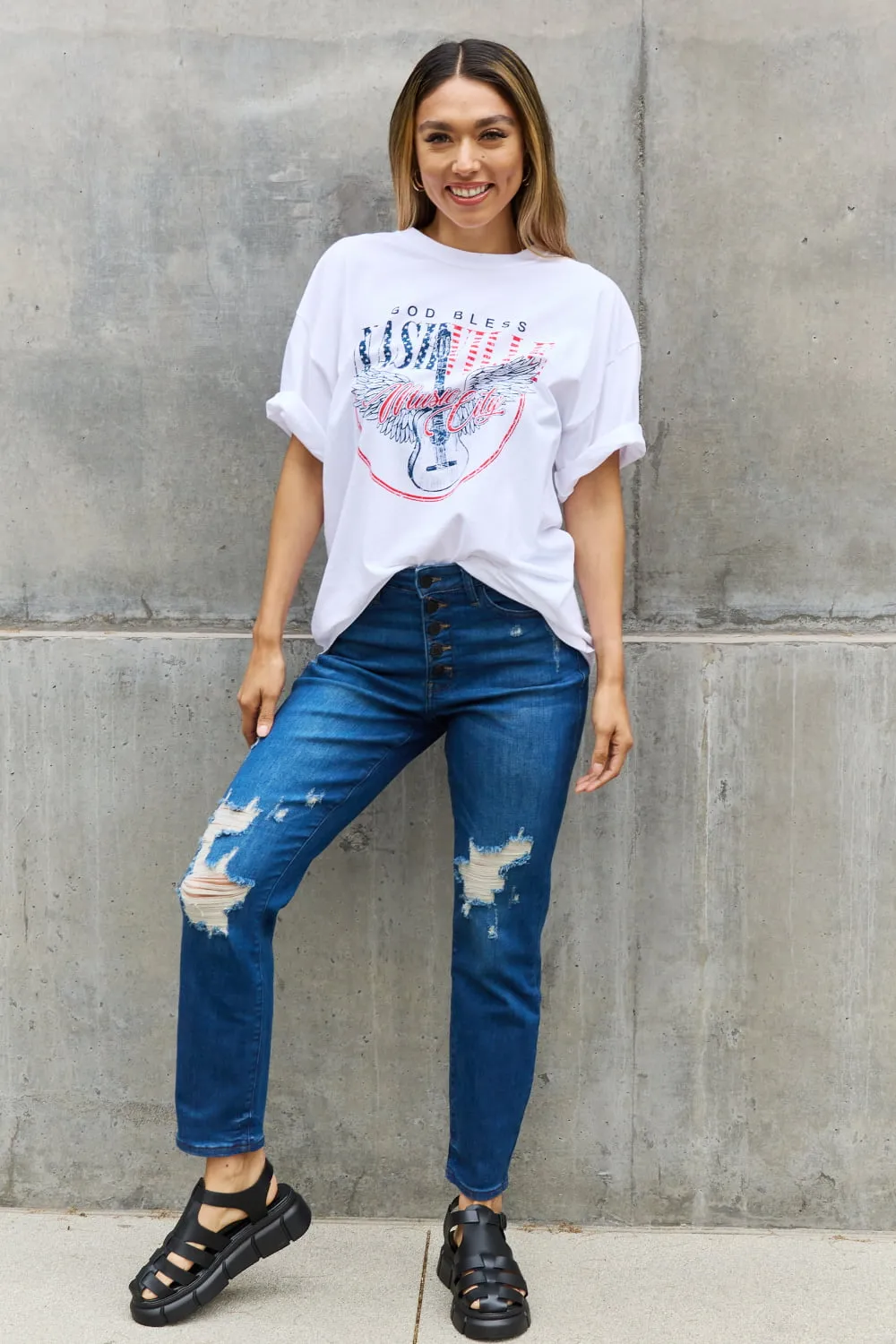 Sweet Claire "God Bless Nashville" Graphic T-Shirt