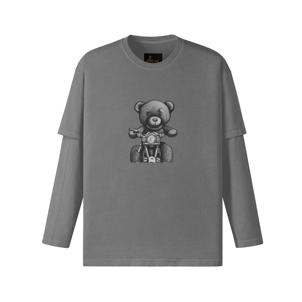 Teddy Ride 230GSM Unisex Faux-layered Faded Long Sleeve