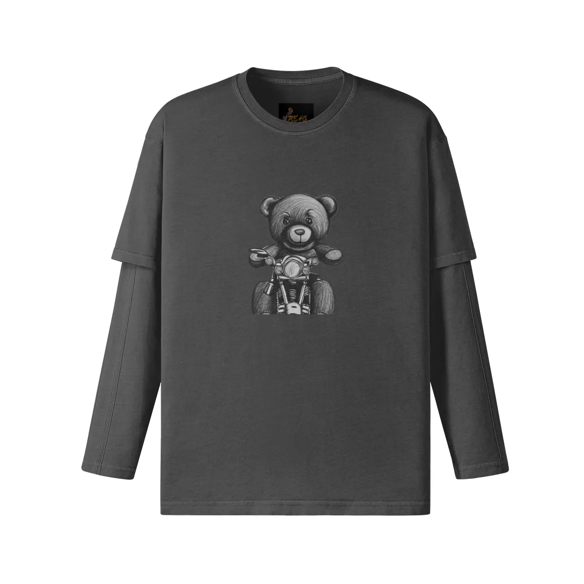 Teddy Ride 230GSM Unisex Faux-layered Faded Long Sleeve