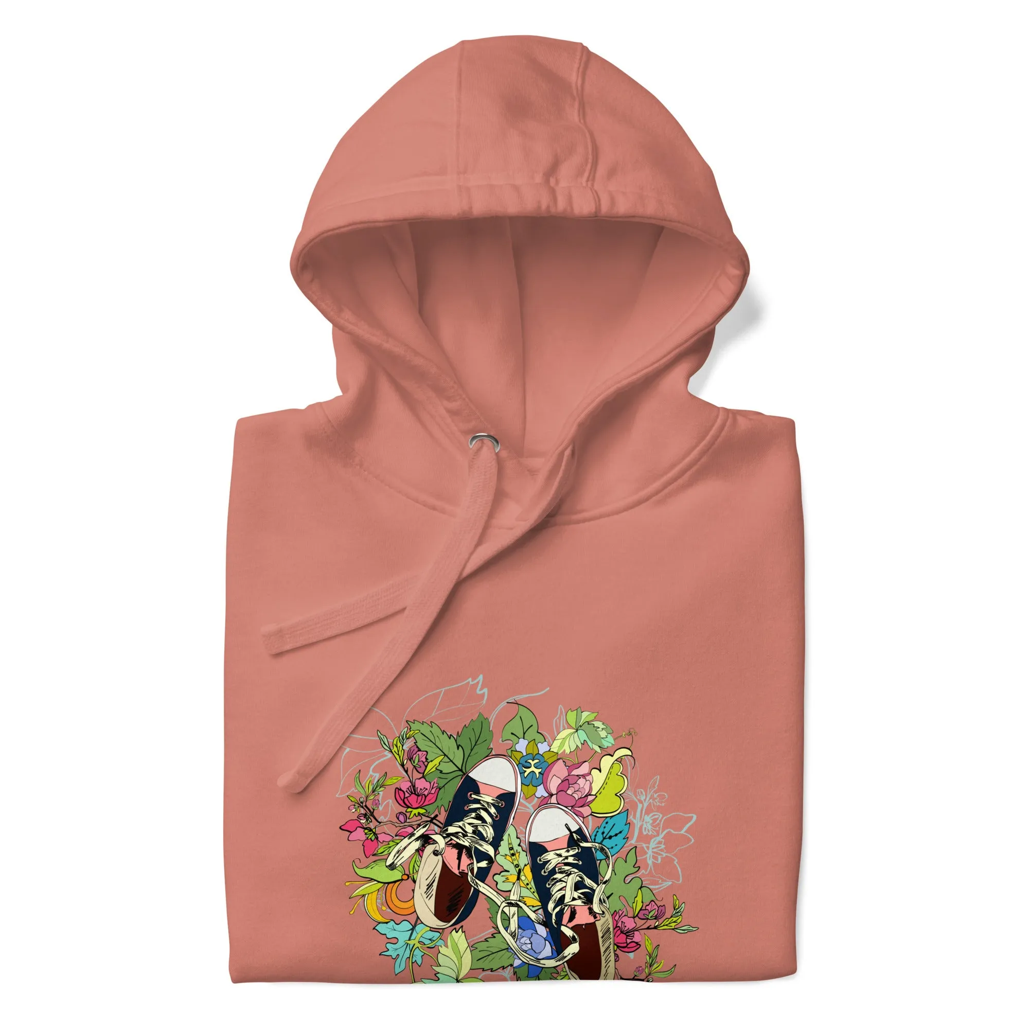 Unisex Hoodie - Floral Sneaker Fusion