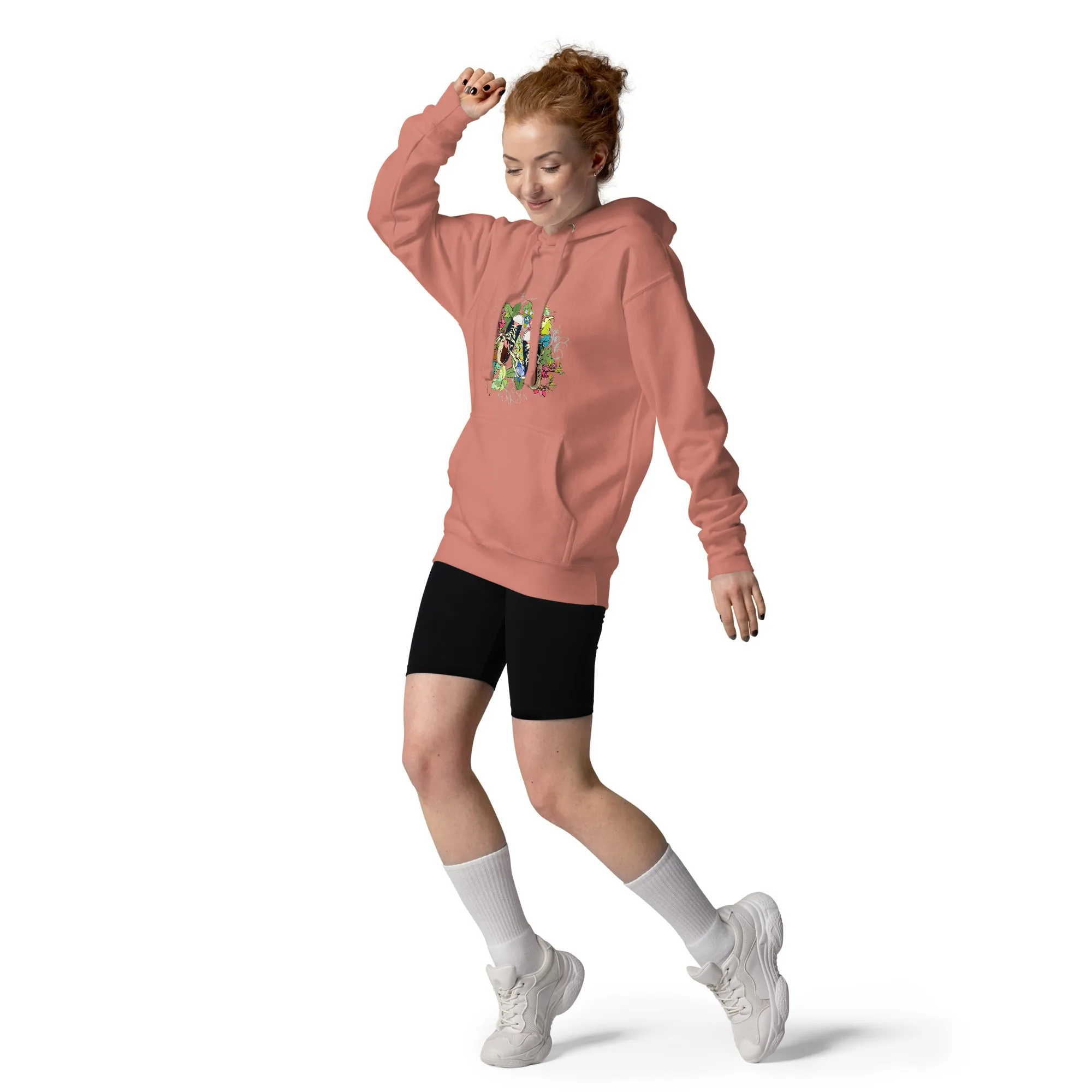 Unisex Hoodie - Floral Sneaker Fusion