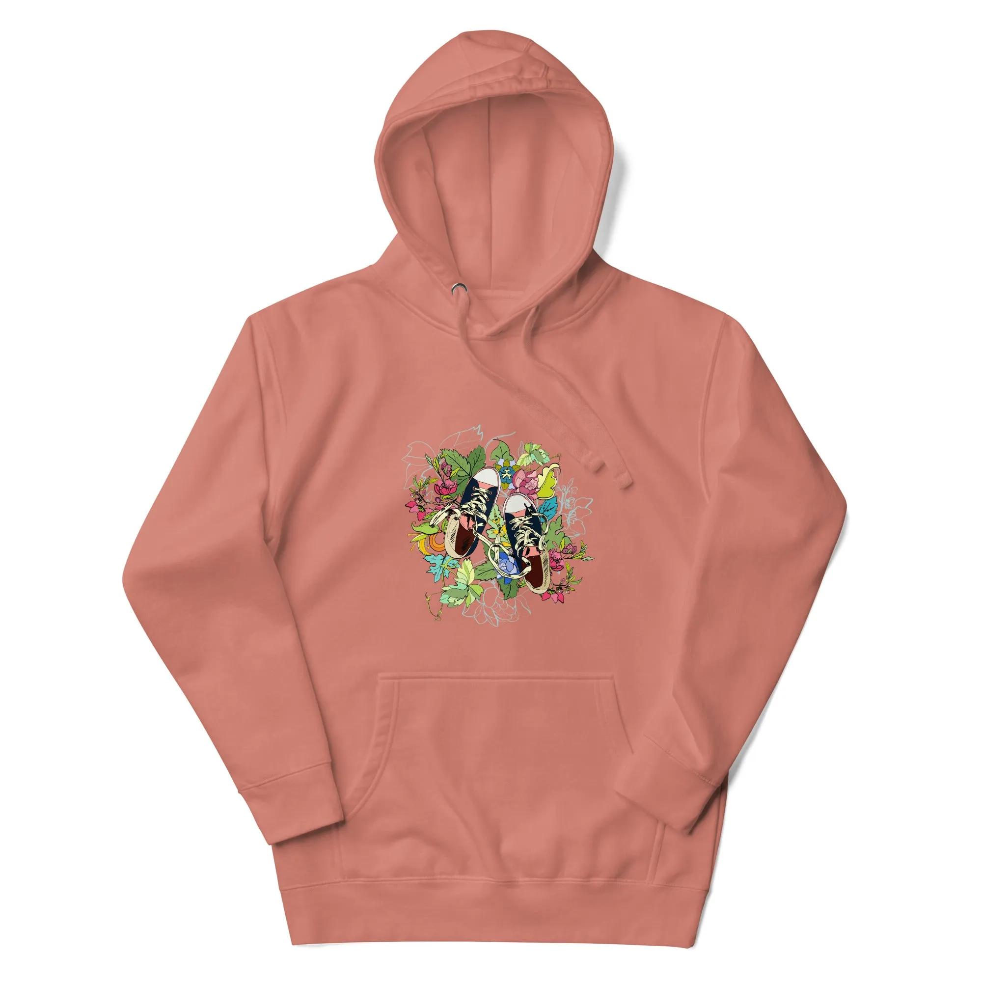 Unisex Hoodie - Floral Sneaker Fusion