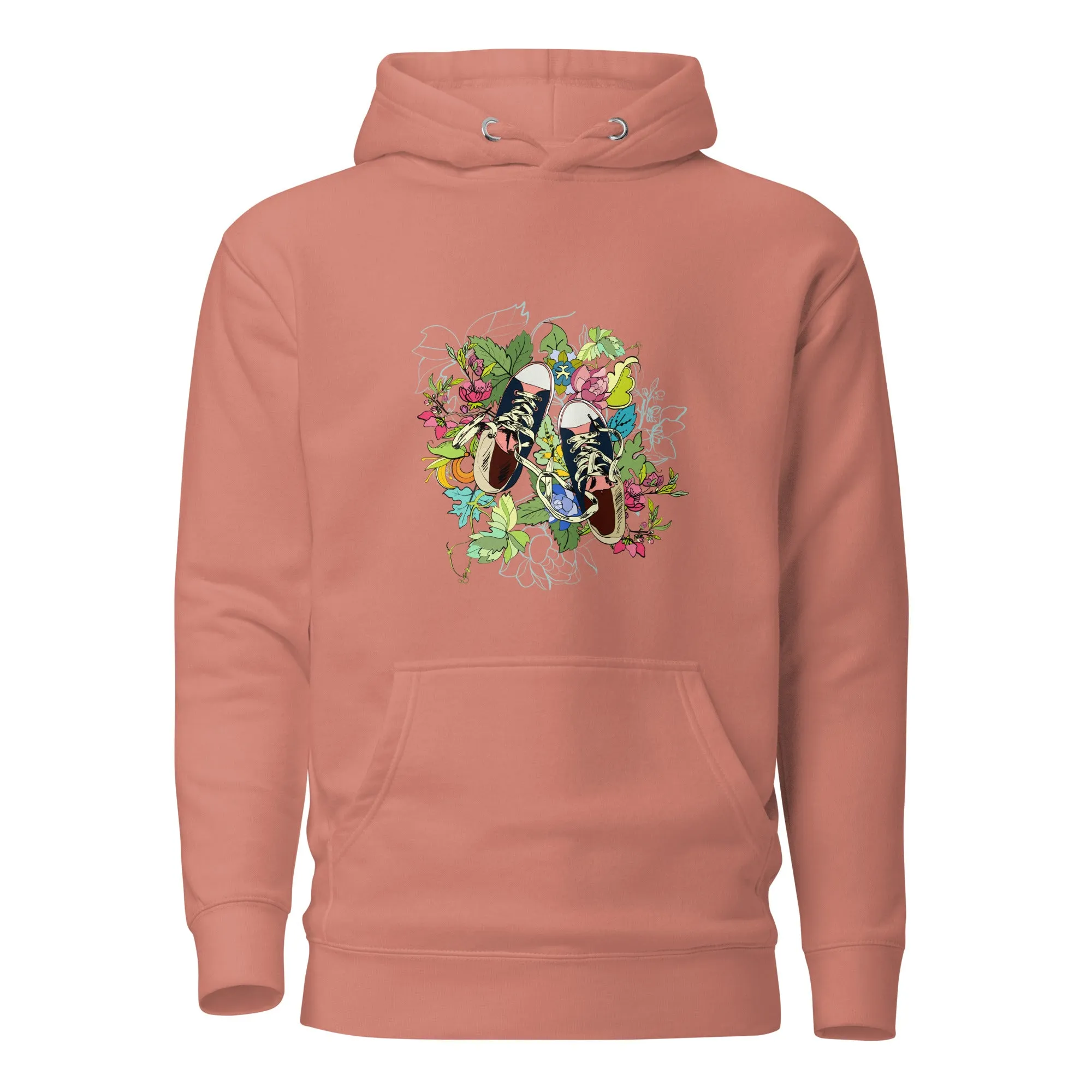 Unisex Hoodie - Floral Sneaker Fusion