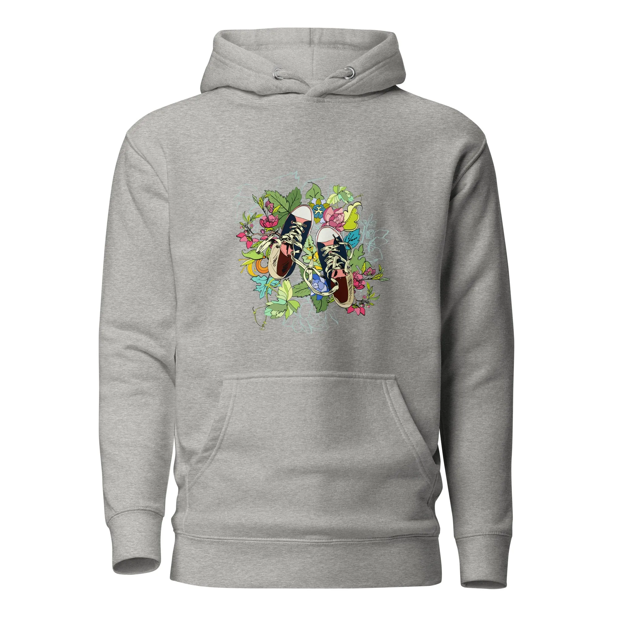 Unisex Hoodie - Floral Sneaker Fusion