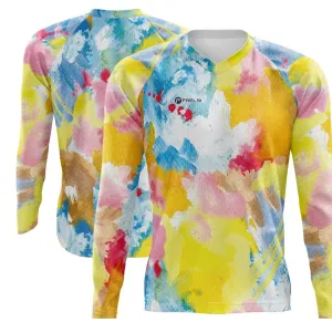 Watercolor Pedal Splash | Long Sleeve MTB Cycling Jersey