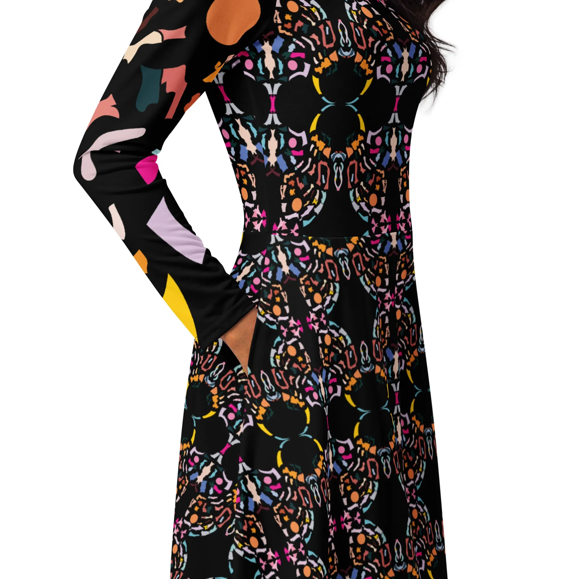 Womens Art-Inspired Print Dress - Exclusive & Eye-Catching | Bohemian Printed Dress | Womens Clothing | Apparelhue