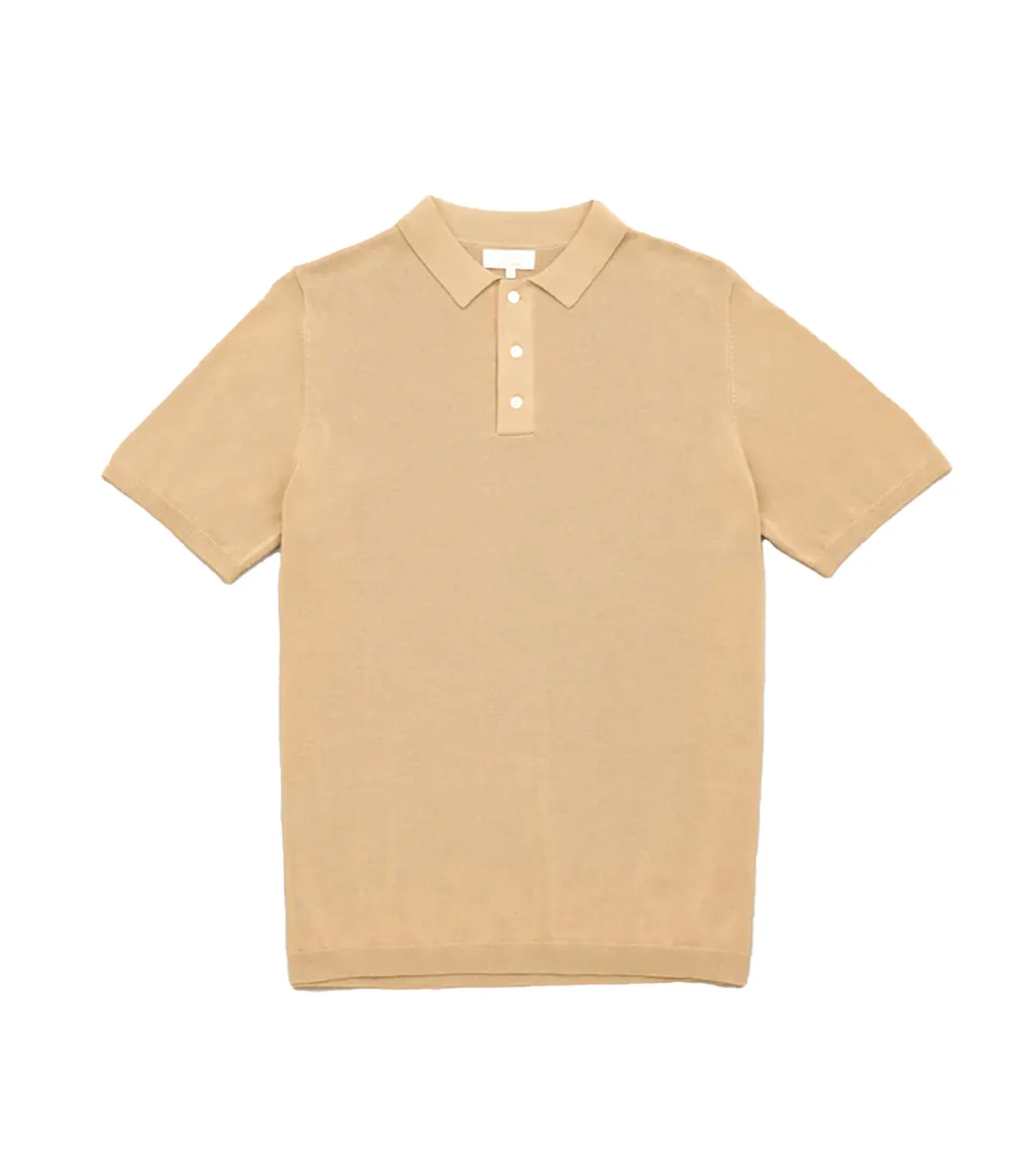 Wool Silk Tennis Polo Beige